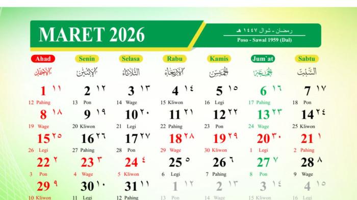 Cek Kalender 2026: Kapan Idul Fitri 1447 H? Ada Jadwal Libur Nasional dan Cuti Bersama