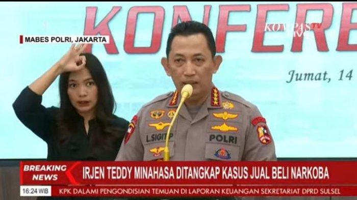 Kapolri Ungkap Penangkapan Irjen Pol Teddy Minahasa Terkait Jual Beli Narkoba