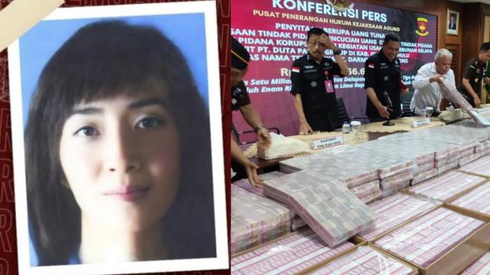 Kolase foto Cheryl darmadi (kiri) dan Kejaksaan Agung menunjukkan uang sitaan sebesar Rp 301,9 miliar dalam kasus korupsi dan pencucian uang terkait PT Duta Palma Group, Selasa (12/11/2024), di Jakarta (kanan). Cheryl Darmadi kini resmi jadi buronan Kejagung atas dugaan TPPU kasus korupsi PT Duta Palma Group.