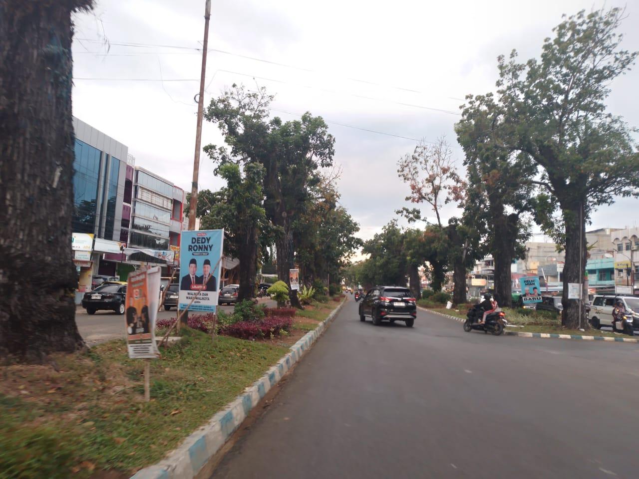Respon Satpol PP, Marak Alat Peraga Sosialisasi Calon Kepala Daerah di Jalur Hijau Kota Bengkulu
