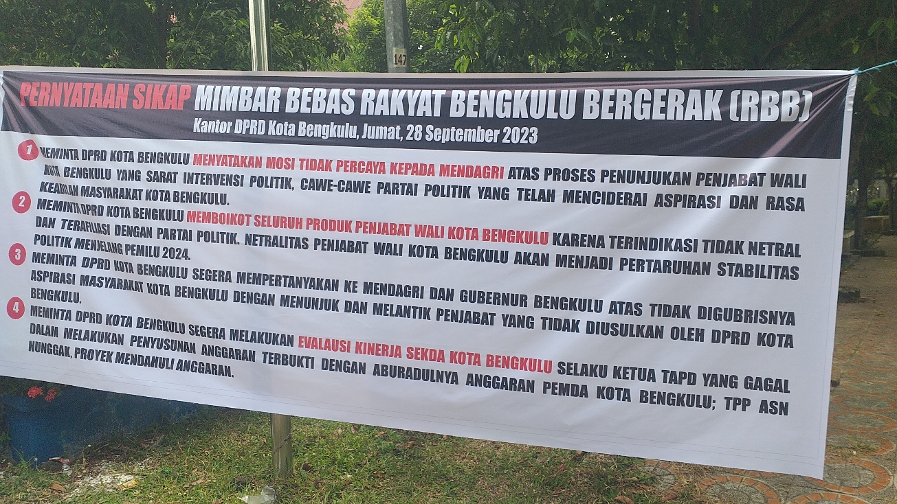 Respon Ketua DPRD Kota Bengkulu soal Tuntutan Massa RBB Menolak Penunjukan PJ Walikota
