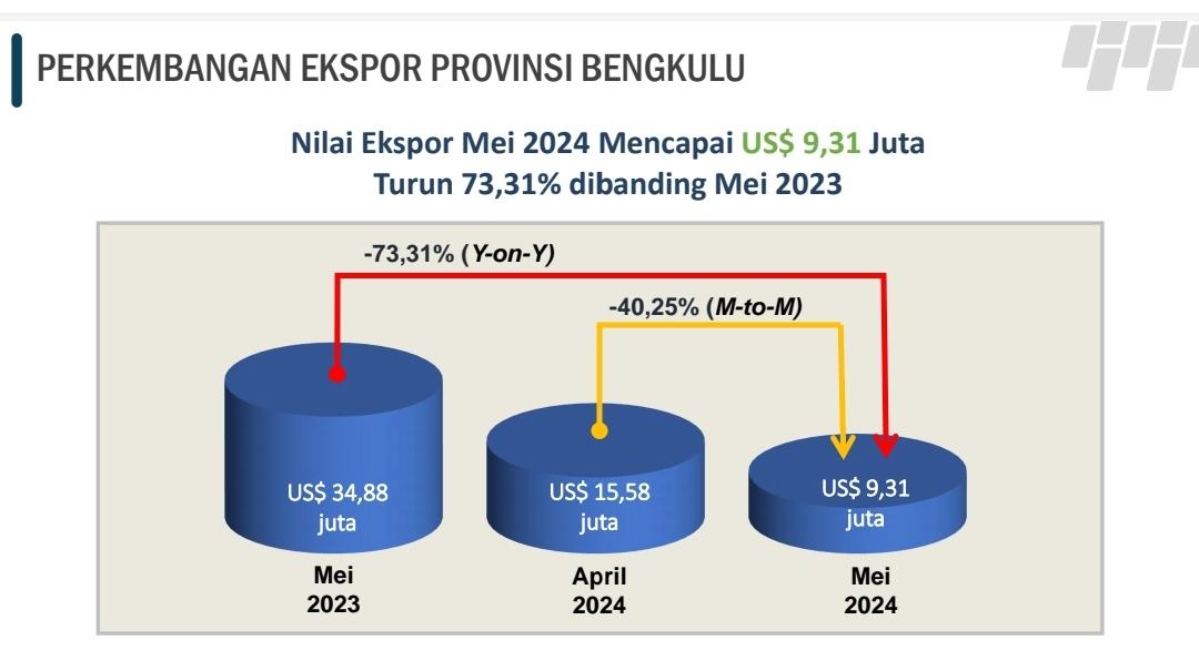 BPS Sebut Nilai Ekspor Bengkulu Turun 73,31 Persen di Mei 2024, Ada Batubara-Lintah