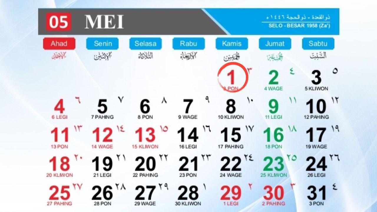 Kalender Mei 2025: Cek Semua Tanggal Merah dan Hari Penting di Indonesia