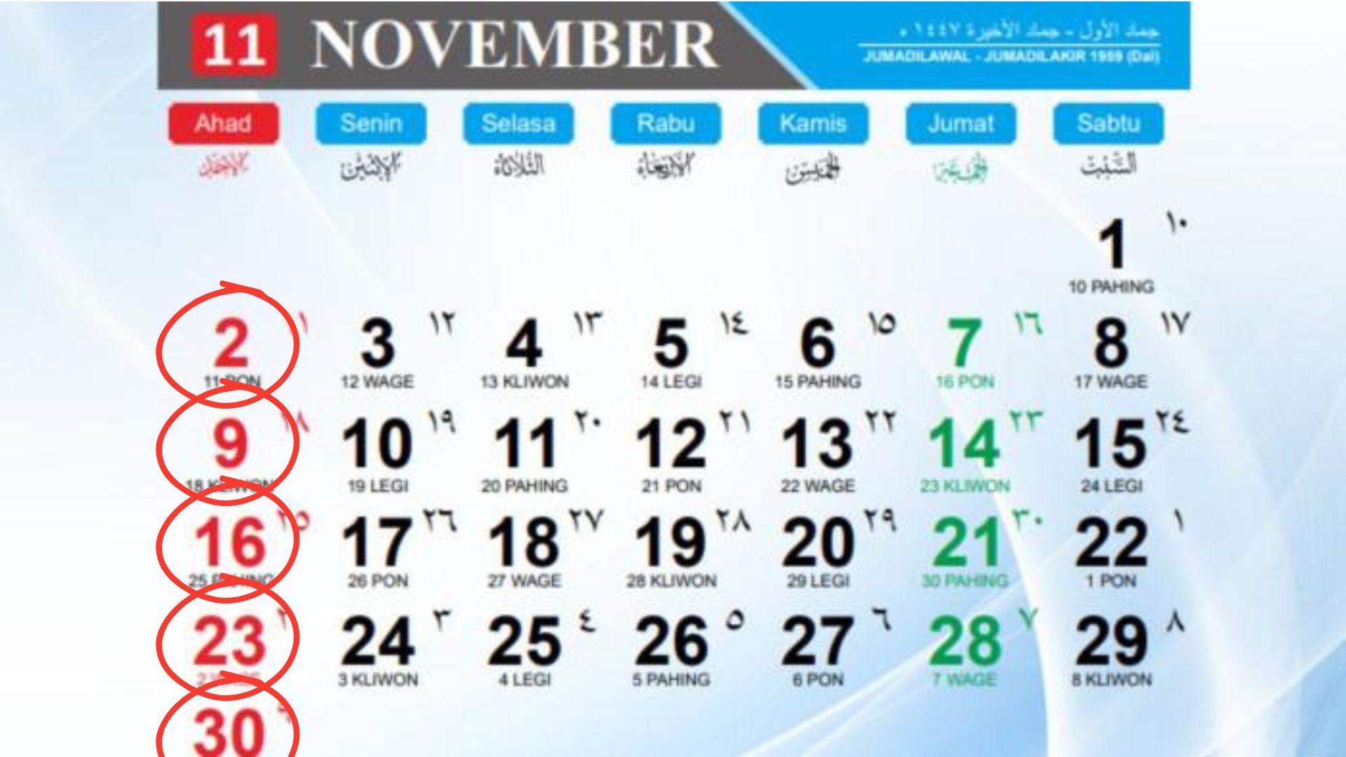Cek Kalender November 2025: Ada 5 Tanggal Merah Sesuai SKB 3 Menteri, Akhir Tahun Ada Long Weekend