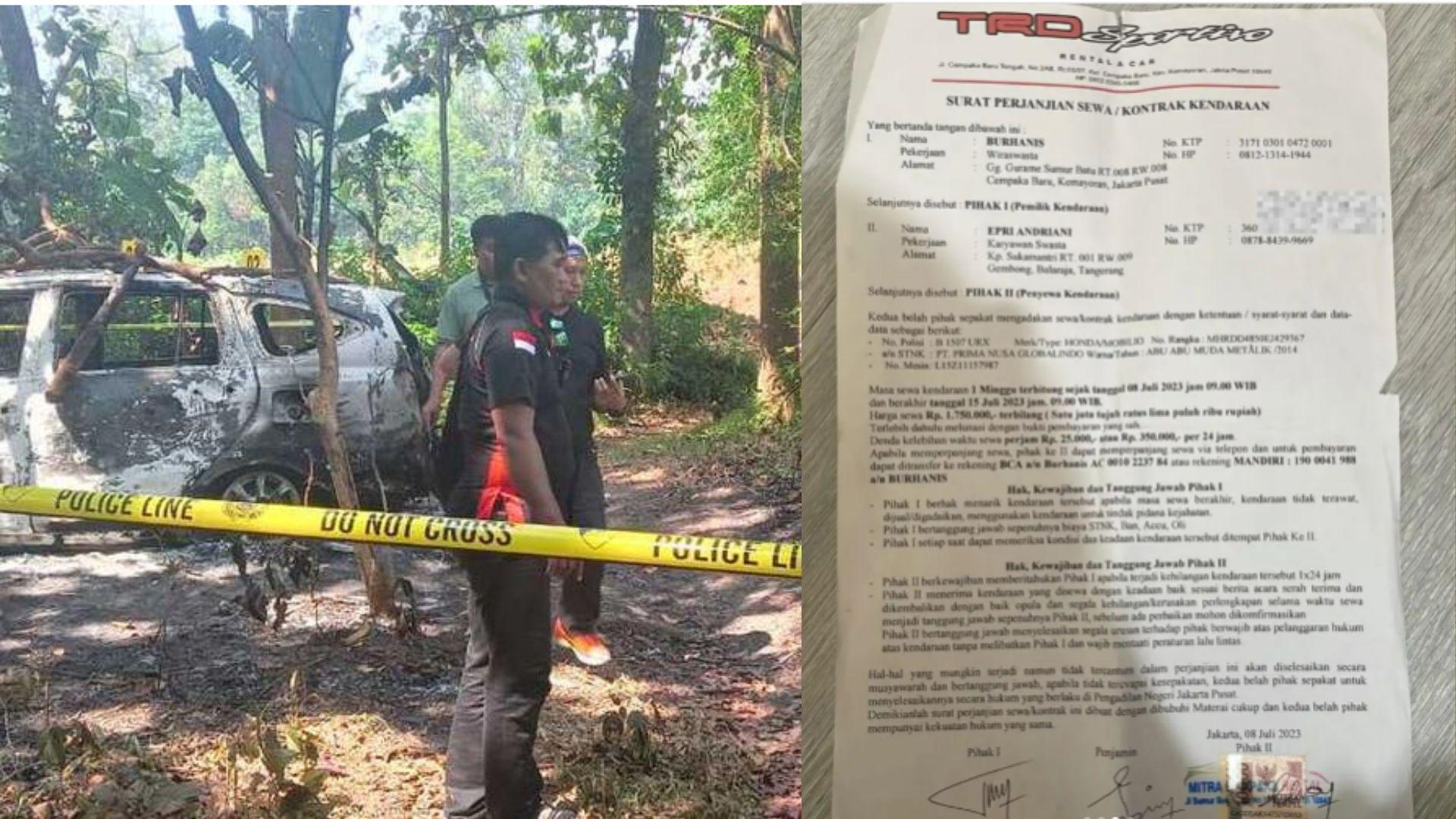 Kolase-Polisi-Olah-TKP-Kiri-dan-Beredar-Surat-Perjanjian-Sewa-Mobil-Kanansgwegwer.jpg