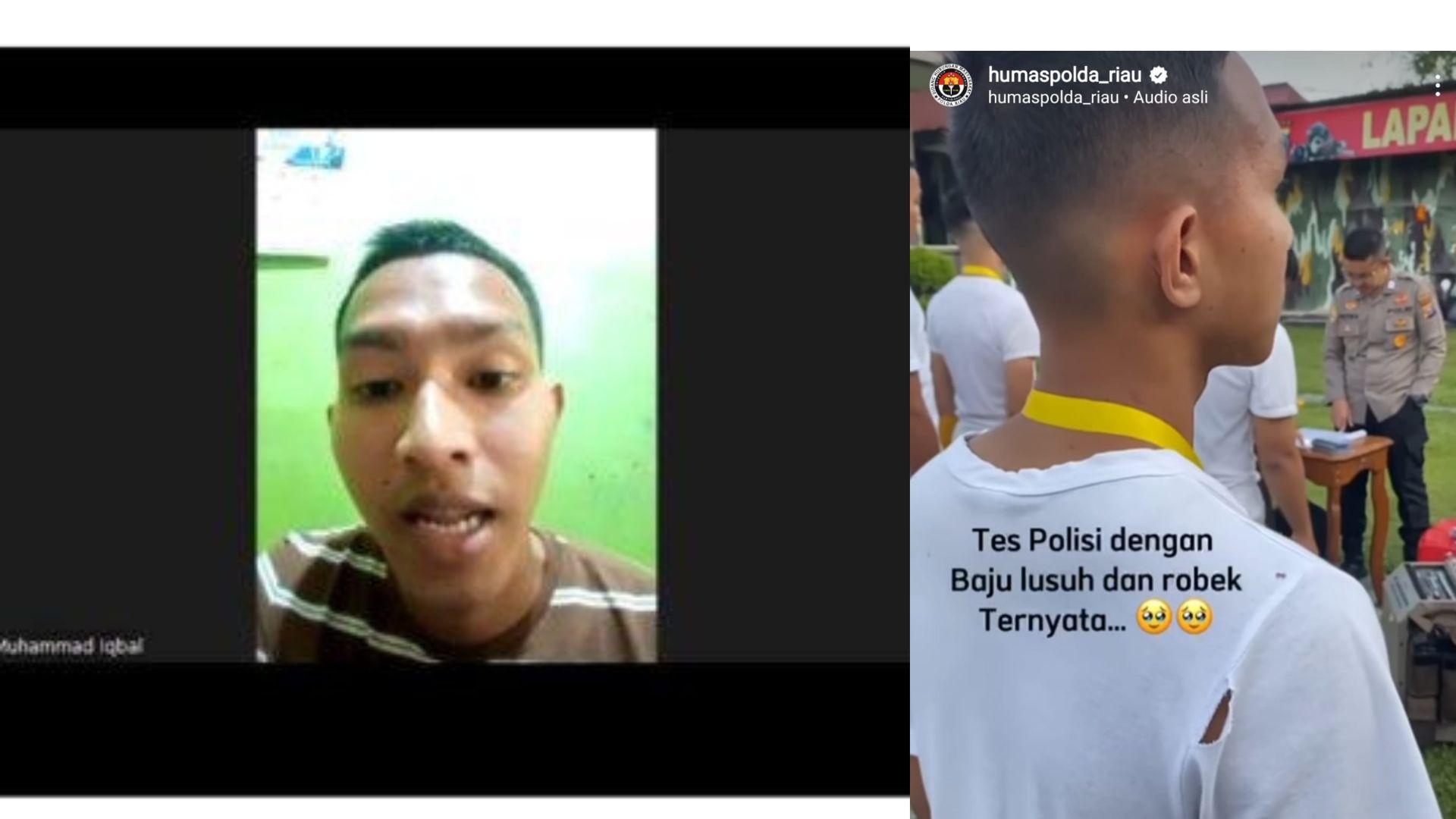 Muhammad Iqbal Berterima Kasih ke Sahabat Telah Pinjami Kaos Putih Meski Sobek saat Ikuti Tes Polisi