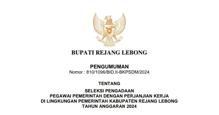 1.500 Formasi PPPK Tahun 2024, Pemkab Rejang Lebong Mulai Buka Pendaftaran