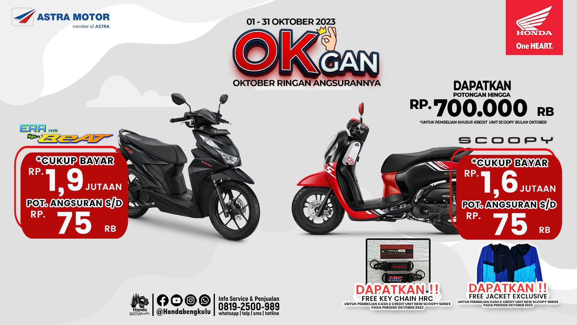 Promo Astra Motor OK GAN, Hemat Beli Motor di Bulan Oktober Ringan Angsuranya