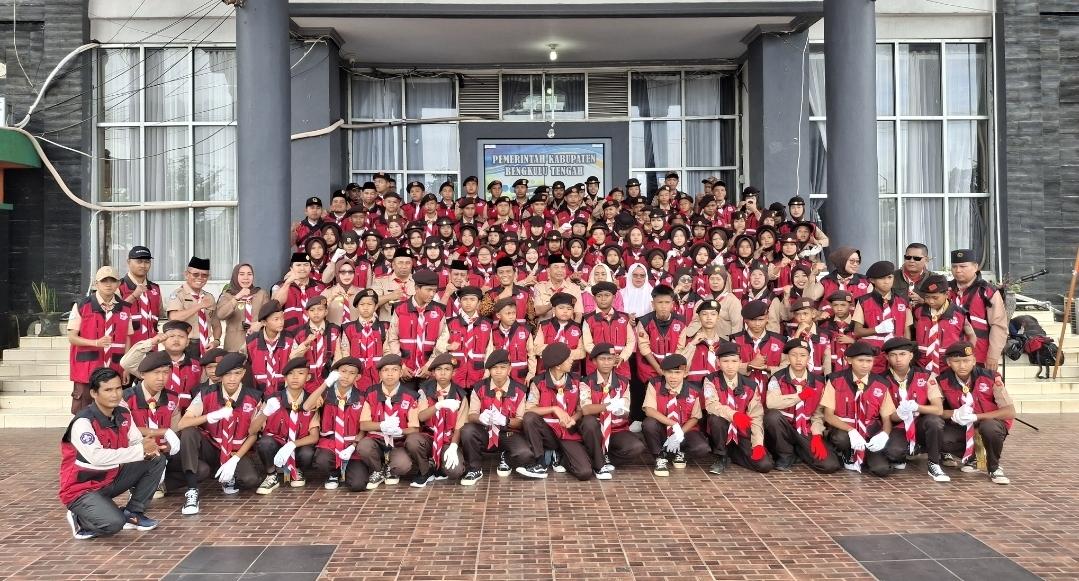 120 Pramuka Bengkulu Tengah Berangkat ke Kaur, Ikuti Jamda Selama 7 Hari