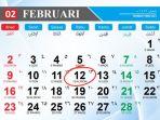 Kalender Februari 2025 :  Berikut Weton 12 Februari, dengan Neptu, Wuku, Pasaran dan Hijriah