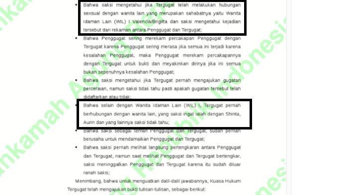 PERCERAIAN REZA ARAP - Isi putusan cerai diduga milik Reza Arap dan Wendy Walter bocor ke media sosial.