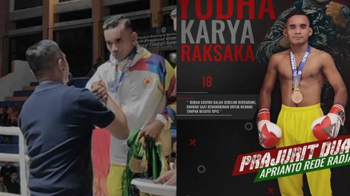Momen tersangka kasus Prada Lucky dapat medali di Porprov