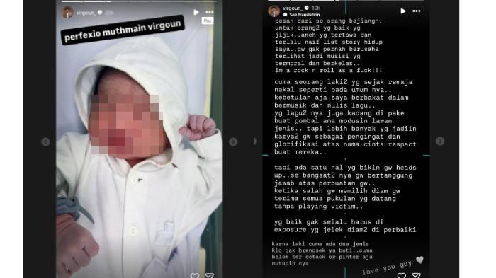 ISTRI VIRGOUN MELAHIRKAN - Penyanyi Virgoun mengabarkan kelahiran anak keempatnya melalui akun media sosial pribadinya.