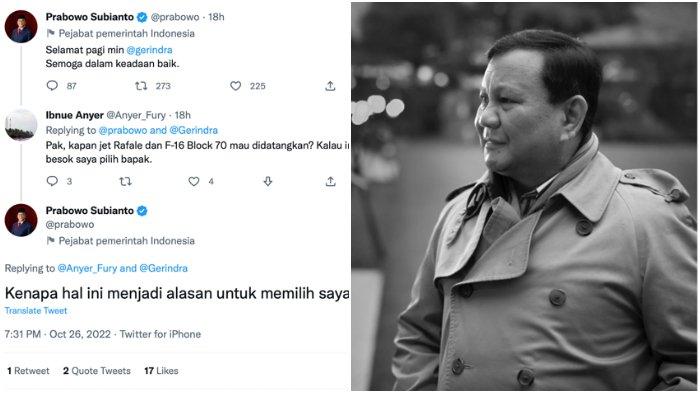 Kini Aktif di Twitter, Prabowo Subianto Tanggapi Cuitan Netizen Soal Pilpres: Kenapa Memilih Saya?
