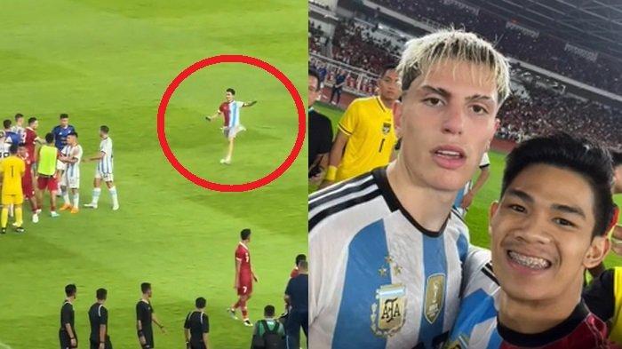 Sosok Fans yang Masuk Lapangan Usai Laga Indonesia Argentina, Pamer Foto dengan Garnacho di Grup WA