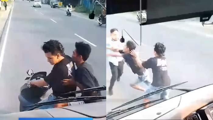 Viral Dua Pemuda Bang Jago Adang Bus di Jalan, Mendadak Ciut Setelah Tahu Kalah Jumlah