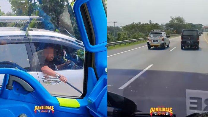 Aksi Koboinya Terekam Kamera, Terungkap Sosok Pengemudi Avanza yang Todongkan Pistol ke Sopir Truk