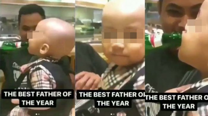 Heboh Di Internet Seorang Ayah Cekoki Anak Balitanya dengan Bir, Ini yang Sebenarnya Terjadi