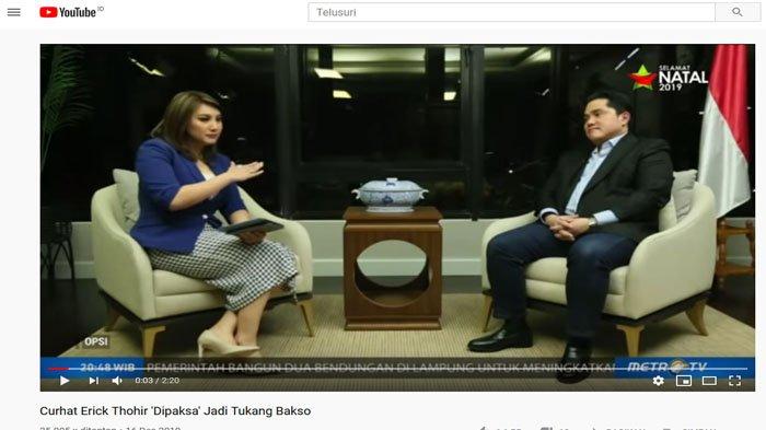 Erick Thohir terkekeh saat ditanya lebih deg-degan menjadi Menteri BUMN atau akting depan Jokowi.
