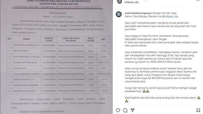 Kades Pilih Menantu dalam Seleksi Perangkat Desa, Peserta yang Ranking Satu Malah Tak Dipilih