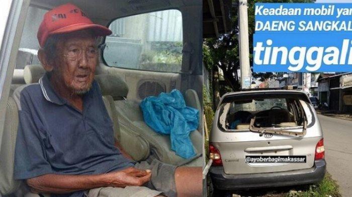 Kakek di Makassar Ini Tinggal di Sebuah Mobil Bekas, saat Didekati Hanya Bisa Menangis dan Minder