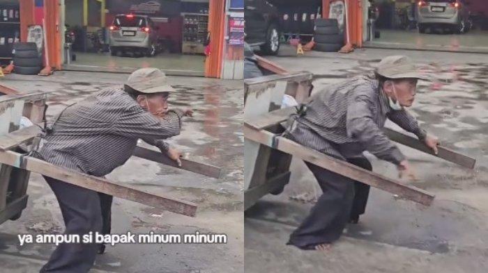 Kisah Pilu Kakek Pencari Rongsok di Jakarta, Capek Hingga Minum Genangan Air, Abang Ojol Bereaksi