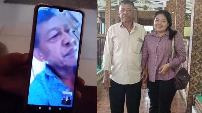 KAKEK NIKAHI GADIS: Tangkapan layar saat kakek Tarman (kiri) klarifikasi isu nikah pakai cek palsu. Terbongkar profesi kakek Tarman yang viral nikah pakai mahar cek Rp3 miliar. Bantah isu kabur kini pamer honeymoon bareng istri muda, Sheila Arika (kanan).