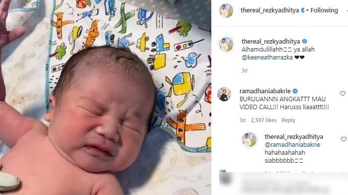 Komentar Nia Ramadhani di Instagram Rezky Aditya