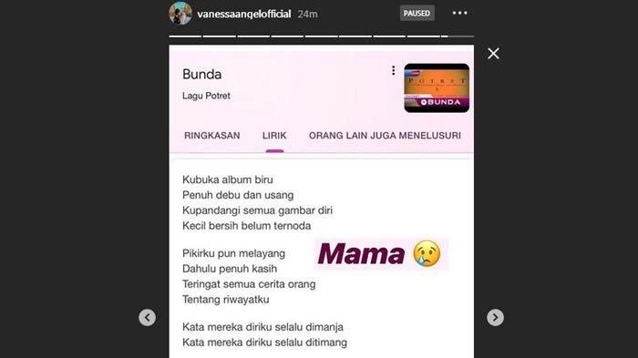 postingan Vanessa Angel setelah unggahan ayahnya di Instagram.