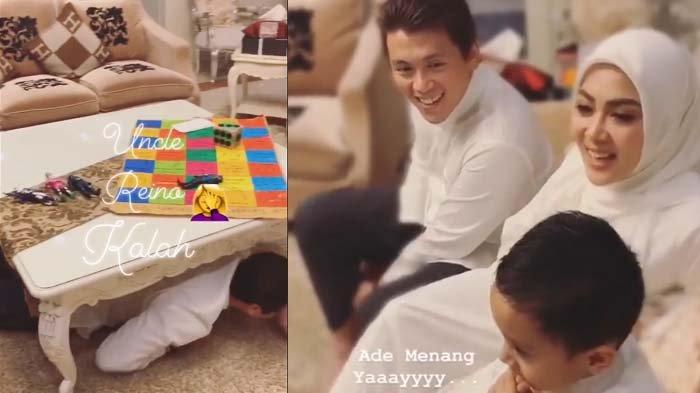 Kalah Main Sama Ponakan, Reino Barack Rela Merangkak di Bawah Meja, Satu Keluarga Syahrini Terbahak