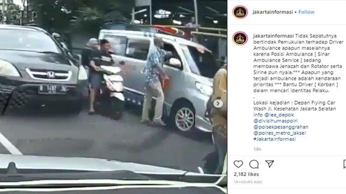 sopir ambulans dipukul pengendara