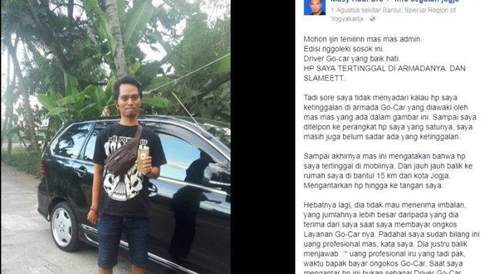 Tempuh Jarak 15 Km Kembalikan Handphone, Penumpang Kagum Dengar Ucapan Driver Taksi Online Ini