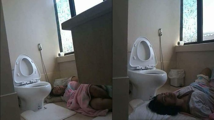 Foto Wanita Cantik Tergeletak Di Samping WC, Netizen : Gak Tega Lihatnya