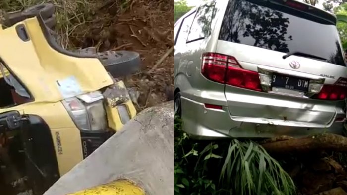 Gagal Lewati Tanjakan, Truk Sarat Muatan Tabrak Angkot dan Toyota Alpard