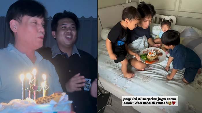 ULANG TAHUN DAEHOON: Tangkapan layar ayah dan manajer Daehoon, Jehian memberikan kejutan ulang tahun untuk Daehoon pada Rabu (22/10/2025) dini hari (kiri). Tak cuma itu, anak-anak Daehoon dan ART (kanan) juga memberikan hadiah untuk Daehoon yang membuat sang selebgram terharu.