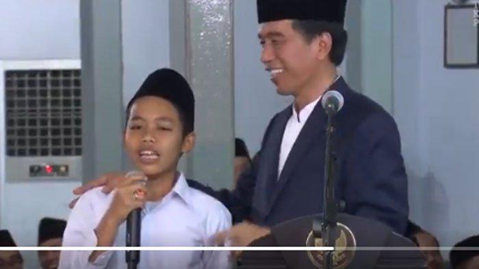 Video santri sebut Prabowo Subianto menteri Jokowi pada tahun 2016 baru-baru ini viral di media sosial. (Twitter @ivanzulva.)