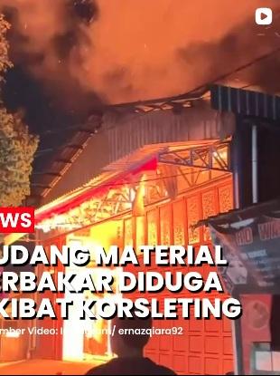 Gudang material di Desa Leuwinutug terbakar 