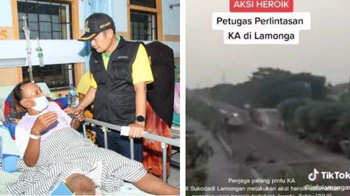 Kondisi Terkini Riyanto Pria yang Selamatkan Pemotor dari Sambaran Kereta Api, Bupati Turun Tangan