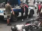 Senggol Honda Scoopy, Moge ZX25 Oleng Tabrak Pohon di Kota Wisata Gunungputri Bogor