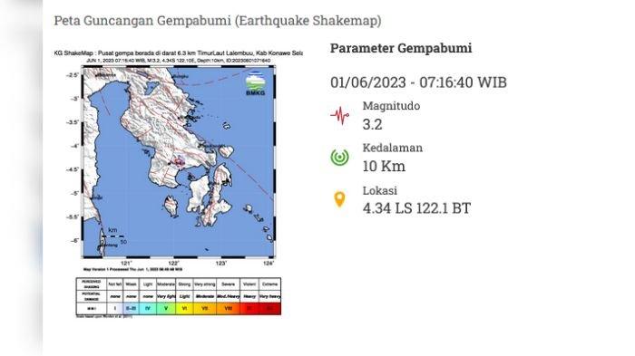 Dua Gempa Bumi Dirasakan Melanda Indonesia Kamis Pagi Ini, di Ambon 5,5 Disusul Konawe Selatan