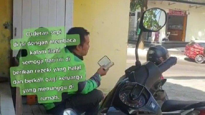 SOSOK Driver Ojol Menunggu Orderan Sambil Baca Alquran di Sukabumi Viral, Khatam Dua Bulan Sekali