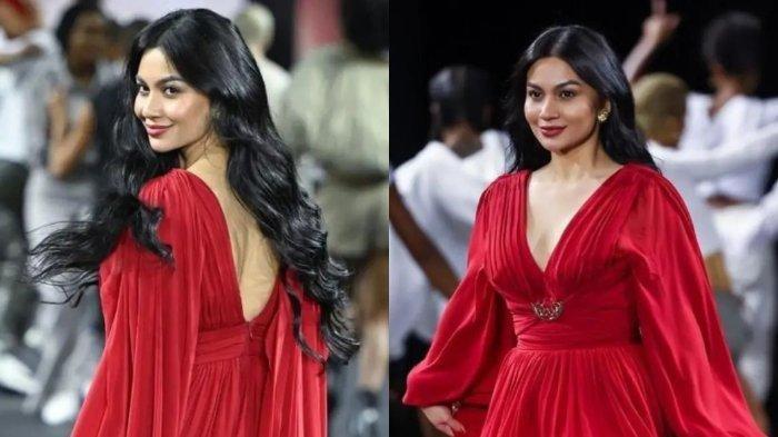 Anggun dengan Balutan Gaun Merah, Begini Potret Ariel Tatum Tampil di Paris Fashion Week