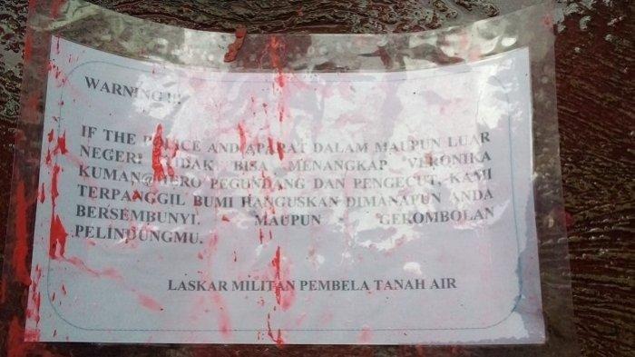 Ternyata Ledakan di Rumah Orang Tua Veronica Koman Disertai Pesan Ancaman, Ini Isinya