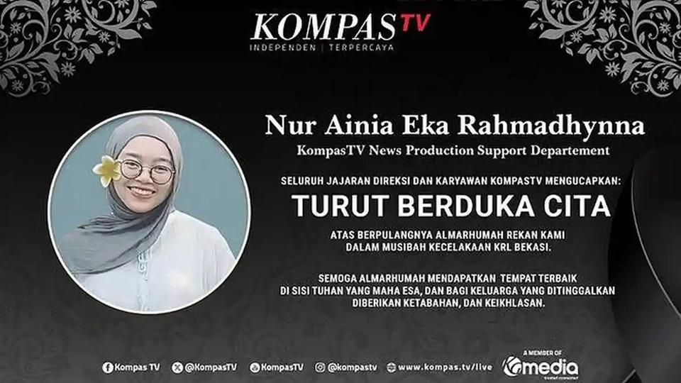 INNALILLAHI, Wartawan Kompas TV Nur Ainia Eka Rahmadhynna Wafat dalam Tragedi Maut di Bekasi
