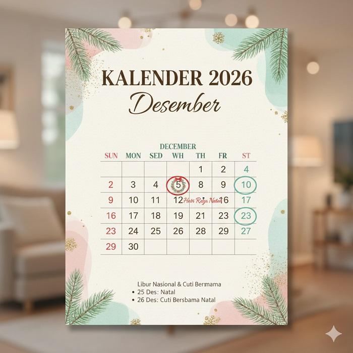 GRATIS, Link Download Kalender 2026, Lengkap Beserta Tanggal Merah dan Daftar Libur Nasional