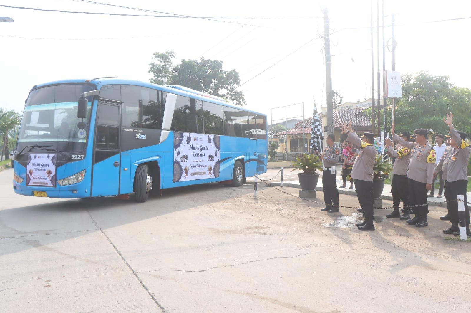 Bus Mudik Gratis Polres Indramayu Berangkat Hari Ini Menuju Tegal dan Semarang