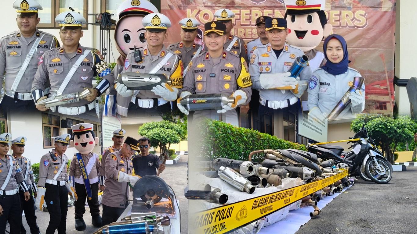 Polisi Razia 400 Pelajar dan Ratusan Knalpot Brong saat Operasi Zebra Lodaya 2024 di Sukabumi