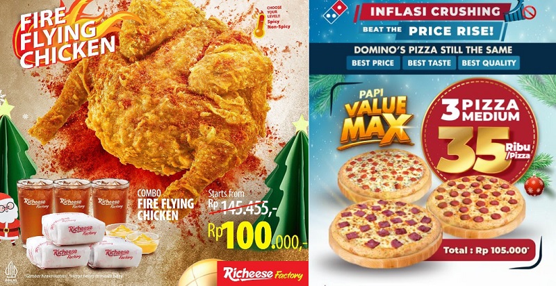 Promo Akhir Pekan dan Tahun Baru dari Pizza Hut, Domino dan Richeese, Ini Syaratnya