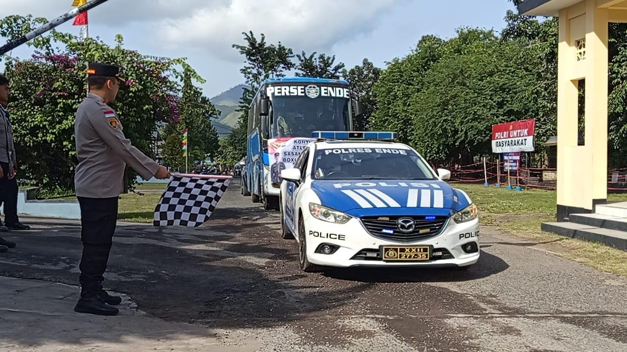 Kapolres Ende Lepas 18 Atlet Tinju Ikut Kejuaraan Tinju Amatir Antar Sasana Flores Lembata