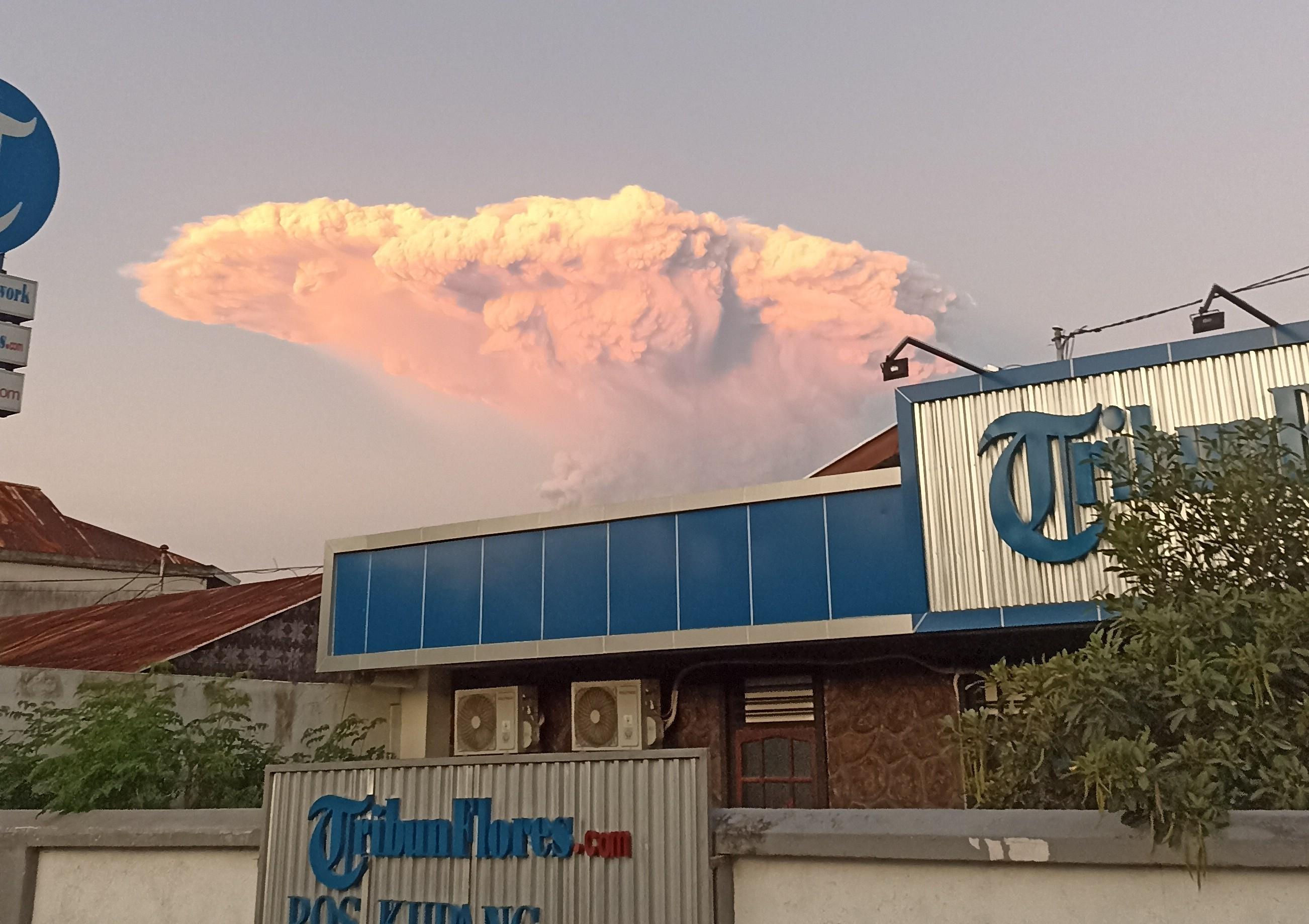 Gunung Lewotobi Meletus Dahsyat, BPBD Ende: Abu Vulkanik Berpotensi Sampai Ende
